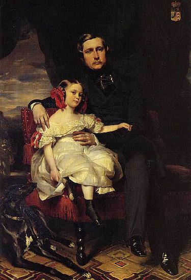 Franz Xaver Winterhalter Portrait of the Prince de Wagram and his daughter Malcy Louise Caroline Frederique